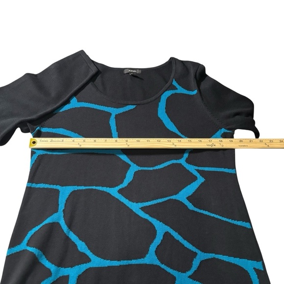 Alfani Knit Sweater Tunic Top Size Large Office Casual Bold Print Long Sleeve - Picture 11 of 13